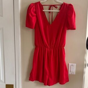 ANDREE BY UNIT Vibrant Red Romper